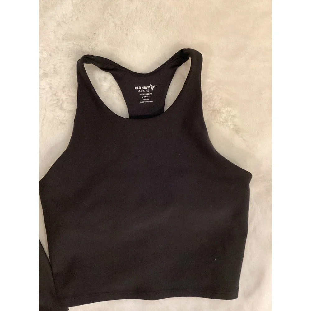 Old Navy All In Motion Kids Activewear Set Black Crop Top L Skort‎ M Pleated 2pc